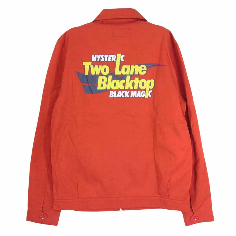 HYSTERIC GLAMOUR ヒステリックグラマー 2AB-4670 Two Lane Blacktop レーヨン フルジップ ジャケット レッド系 F【中古】