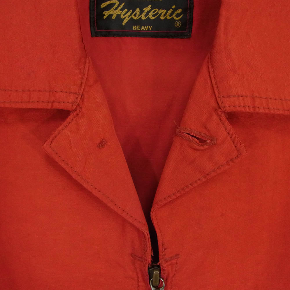 HYSTERIC GLAMOUR ヒステリックグラマー 2AB-4670 Two Lane Blacktop レーヨン フルジップ ジャケット レッド系 F【中古】