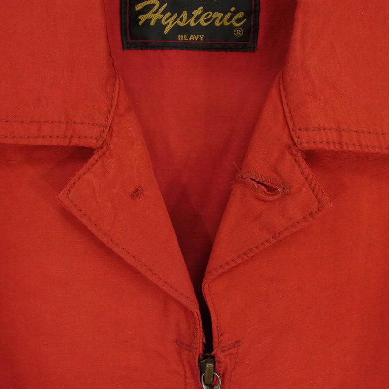 HYSTERIC GLAMOUR ヒステリックグラマー 2AB-4670 Two Lane Blacktop レーヨン フルジップ ジャケット レッド系 F【中古】