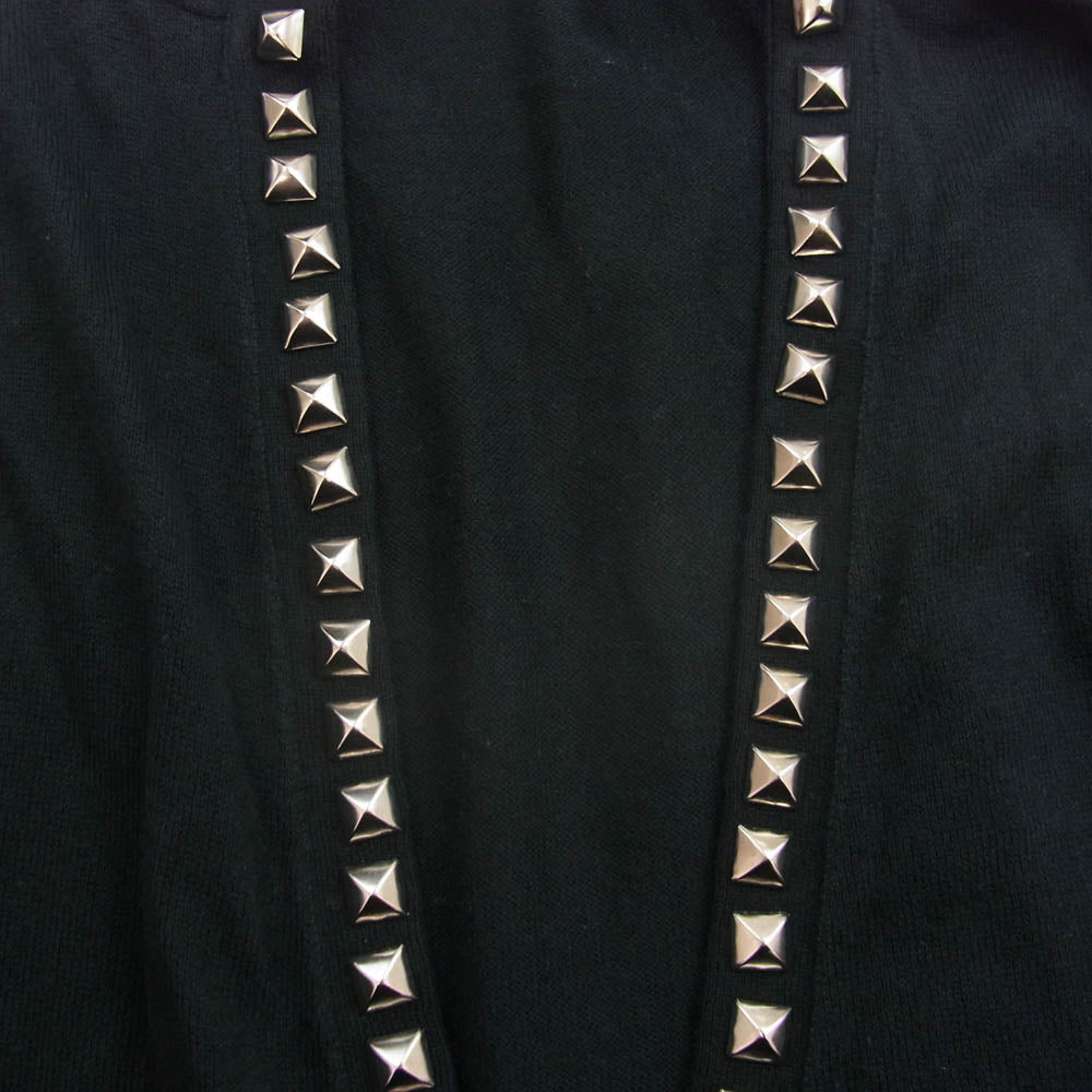 HYSTERIC GLAMOUR ヒステリックグラマー 0284ND08 スタッズ装飾 ボタンレス カーディガン ブラック系 M【中古】