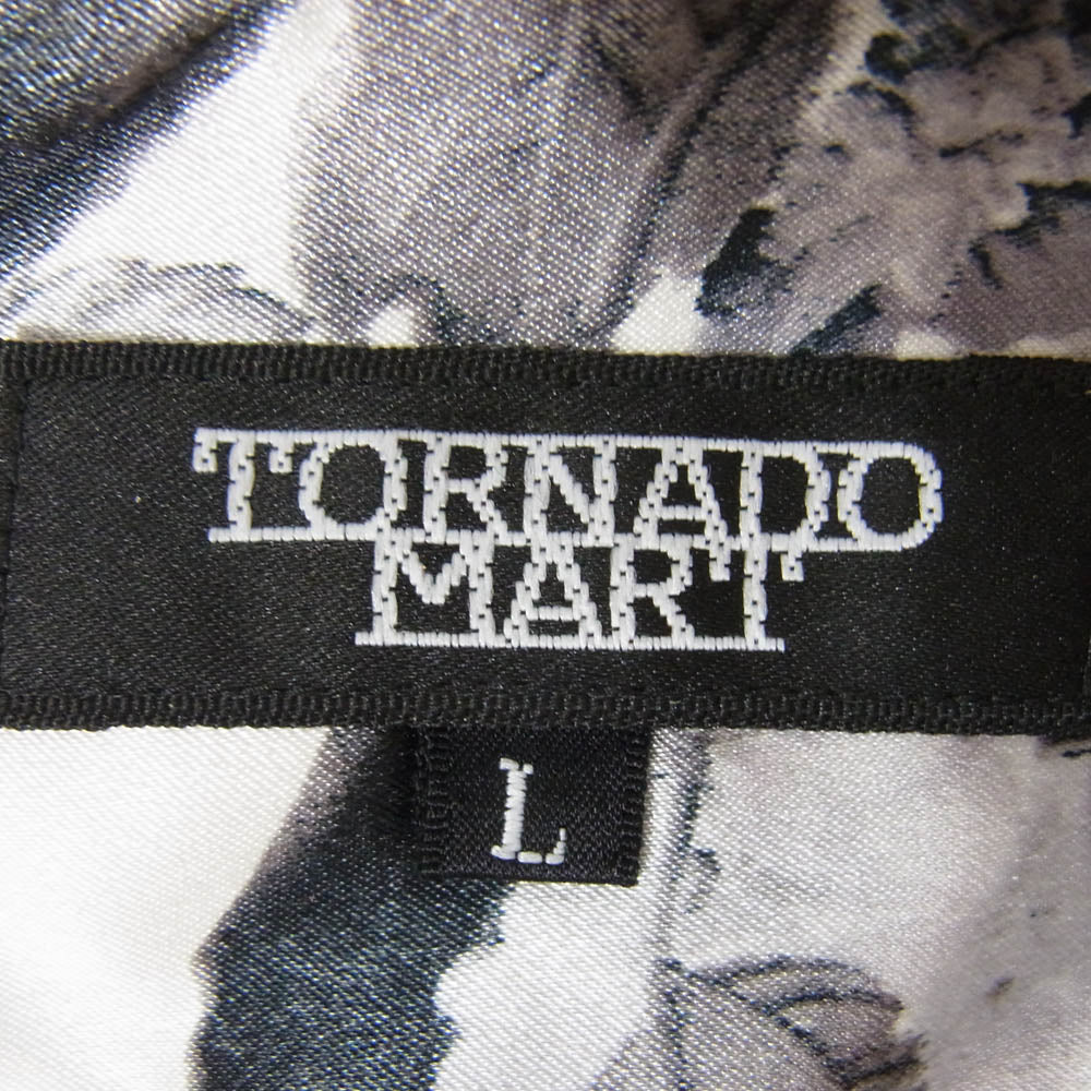 TORNADO MART トルネードマート TSH-8212-2 ジルコニアボタン 花柄 総柄 長袖 ドレス シャツ ホワイト系 L【中古】