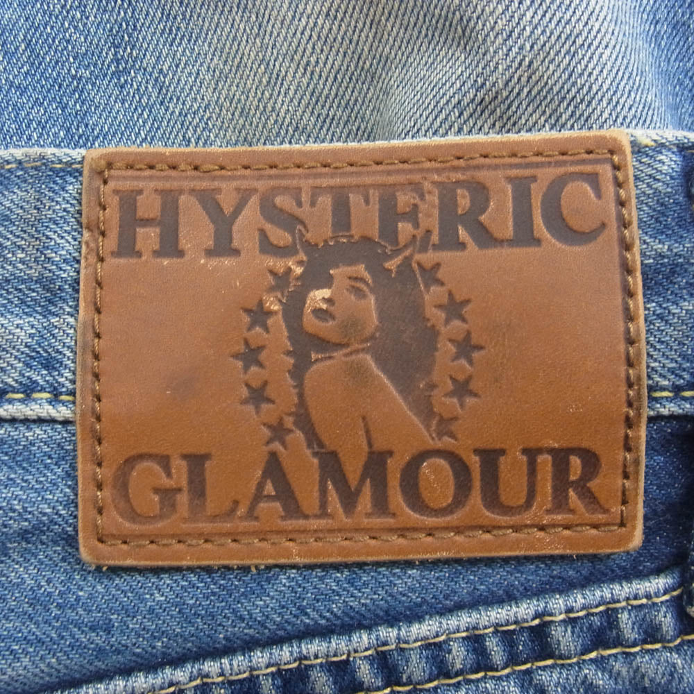 HYSTERIC GLAMOUR ヒステリックグラマー 0214AP02 ヴィンテージ加工 5ポケット スタッズ ボタンフライ デニムパンツ ジーンズ インディゴブルー系 34【中古】