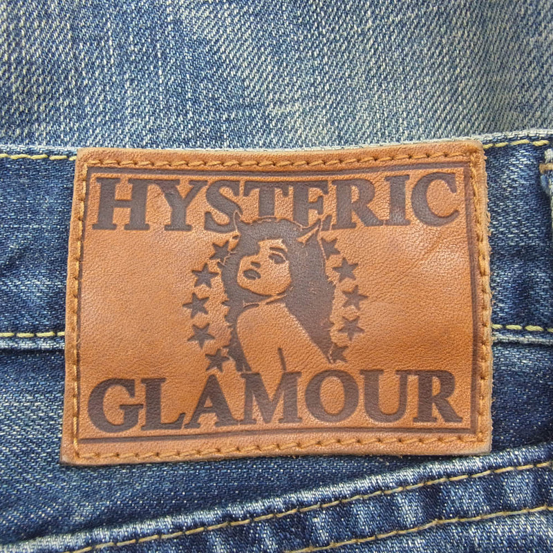 HYSTERIC GLAMOUR ヒステリックグラマー 4AP-2344 ヴィンテージ加工 5ポケット スタッズ ボタンフライ デニムパンツ ジーンズ インディゴブルー系 34【中古】