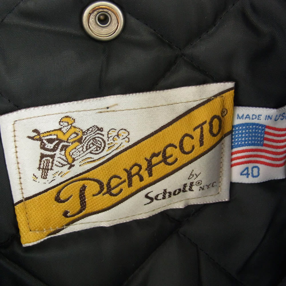 schott ショット 618 80s後期 PERFECTO USA製 バイカータグ レザー