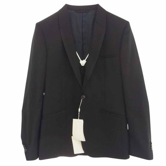MAISON MARTIN MARGIELA メゾンマルタンマルジェラ 28BN140 10ライン ここのえタグ SMOKING 1B JACKET ショールカラー スモーキング テーラード ジャケット ブラック系 46【新古品】【未使用】【中古】