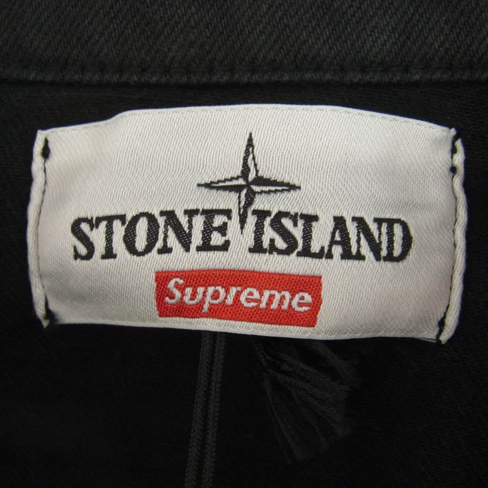 Supreme シュプリーム 23AW Stone Island Denim Trucker Jacket ストーンアイランド デニム トラッカー ジャケット ブラック系 M【極上美品】【中古】