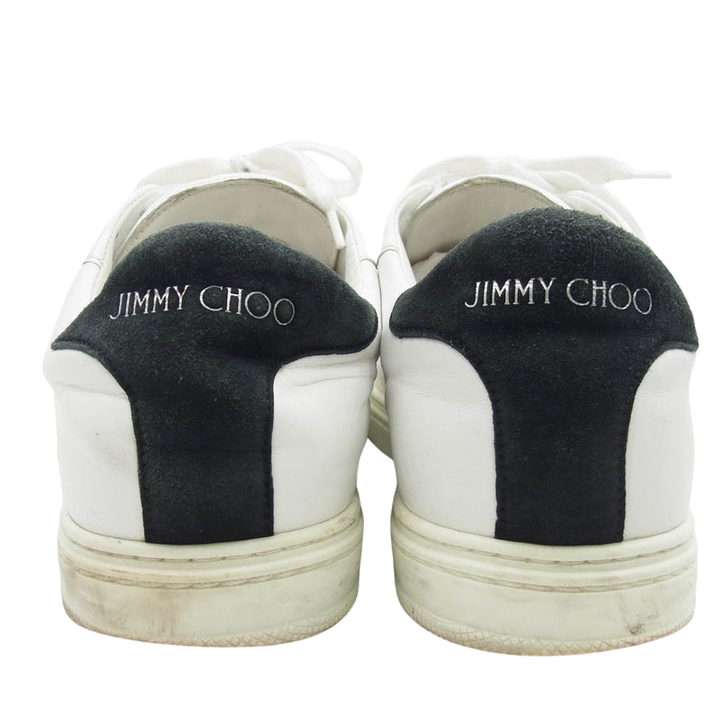 JIMMY CHOO ジミーチュウ ロゴ スエード レザー ローカット スニーカー ホワイト系 44【中古】