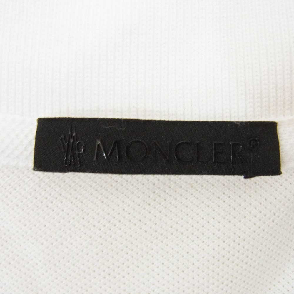 MONCLER モンクレール J2918A00014 84556 SS POLO ロゴ パッチ 半袖 ショートスリーブ ポロシャツ 白 ホワイト系 L【中古】