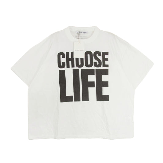 KATHARINE HAMNETT キャサリン・ハムネット CHHOSE LIFE プリント 半袖 Tシャツ ホワイト系 F【新古品】【未使用】【中古】