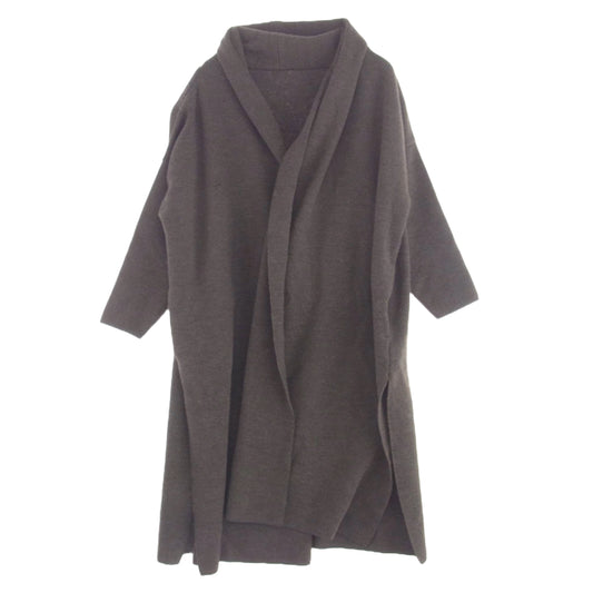 Deuxieme Classe ドゥーズィエムクラス 19AW 19-020-500-4221-3-0 スムースニット ウール ガウン コート チャコール系【中古】