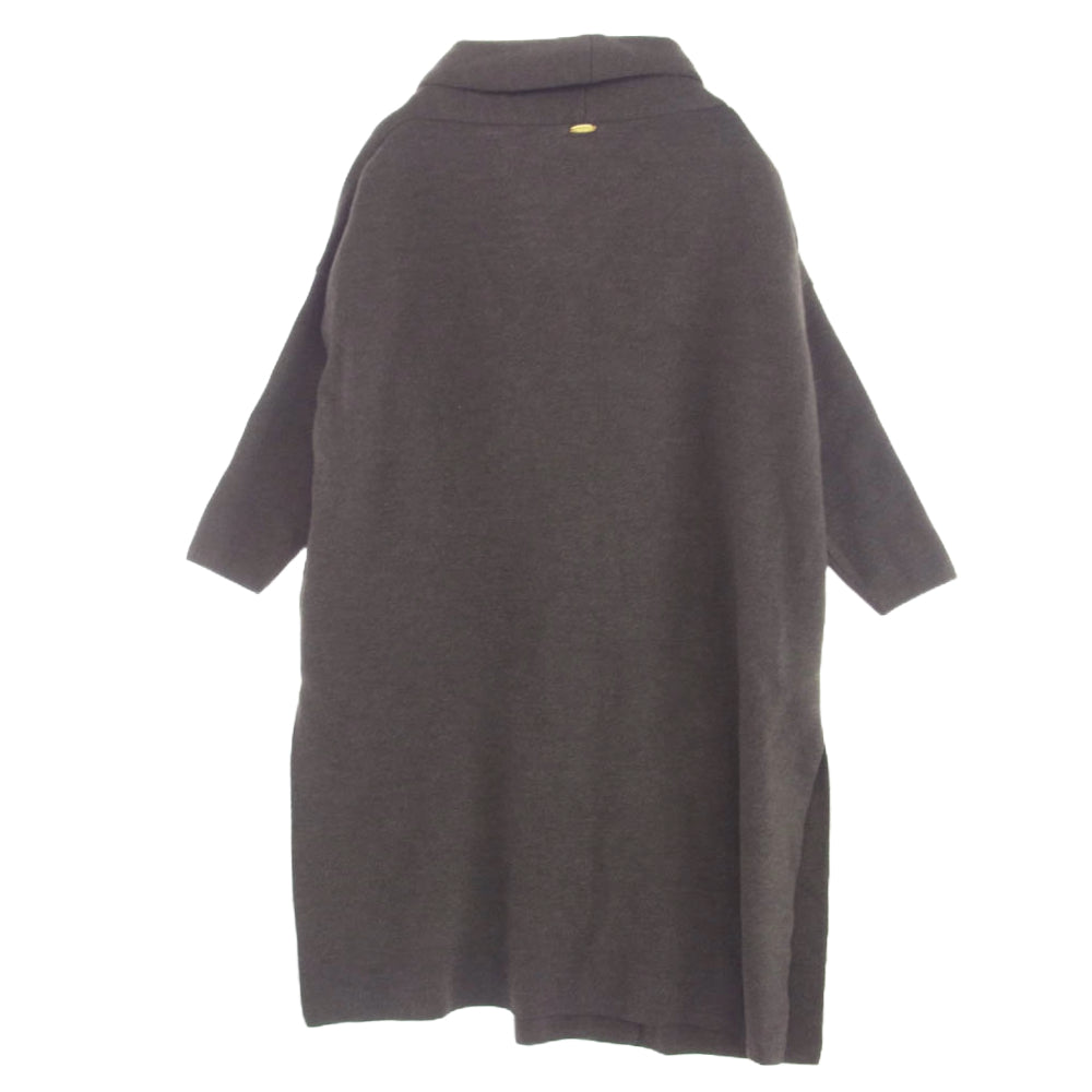 Deuxieme Classe ドゥーズィエムクラス 19AW 19-020-500-4221-3-0 スムースニット ウール ガウン コート チャコール系【中古】