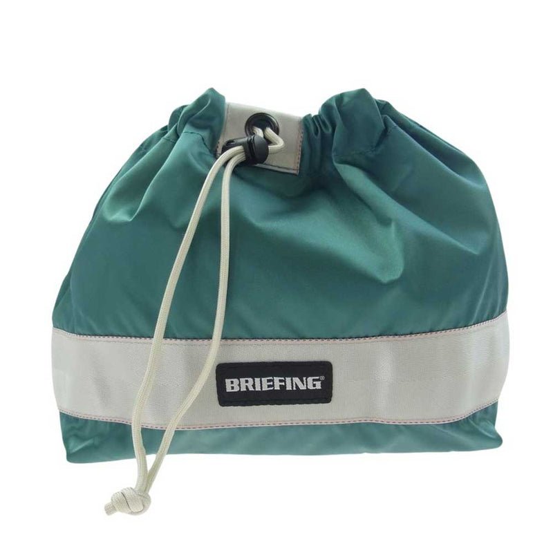 BRIEFING ブリーフィング DRAWSTRING POUCH M ECO TWILL ドローストリング ポーチM エコツイル 巾着 バッグ 収納袋 グリーン系【中古】