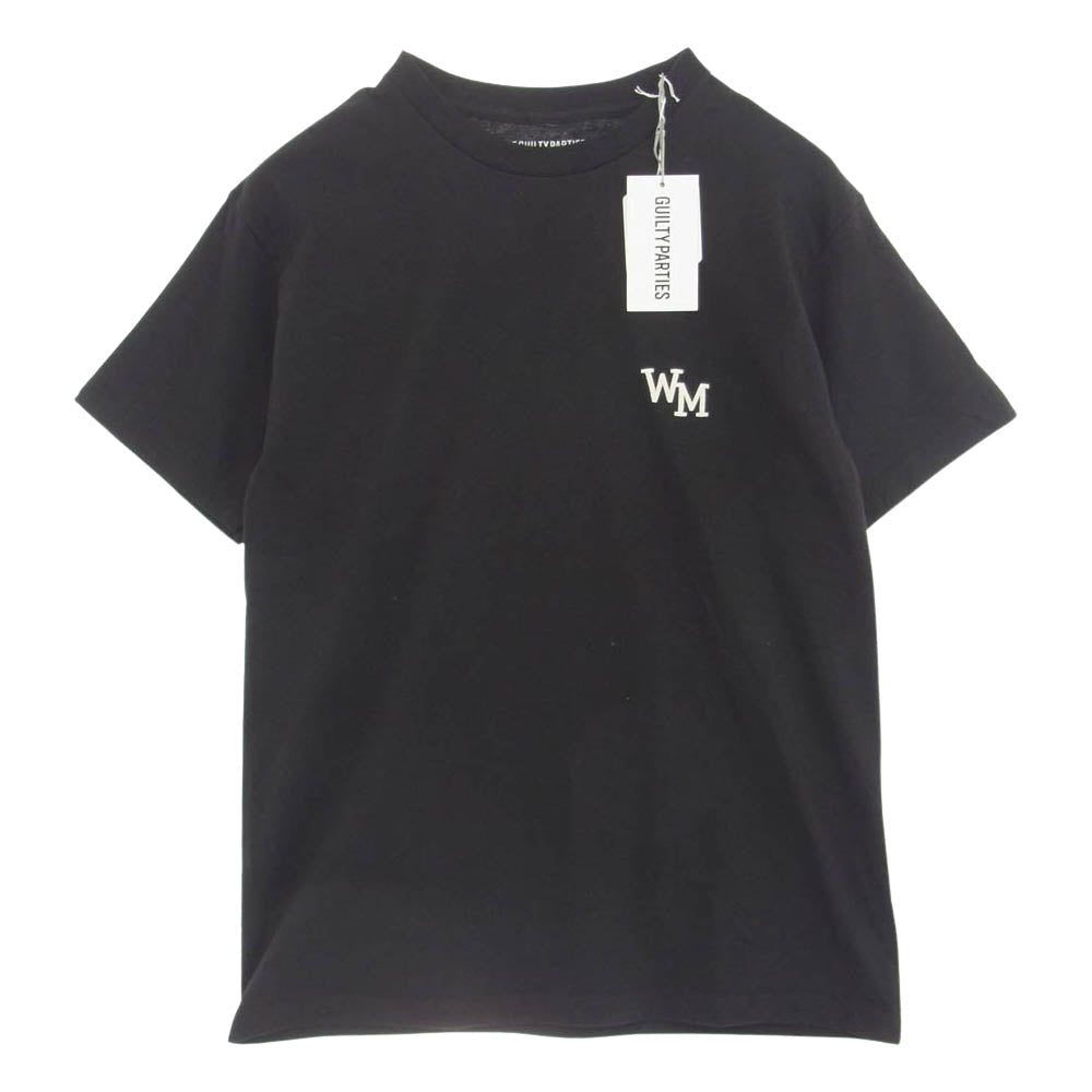WACKO MARIA ワコマリア 24AW 24FW-WMT-TEE09 CREW NECK T-SHIRT クルーネック 半袖 Tシャツ WMロゴ刺? ブラック系 M【極上美品】【中古】
