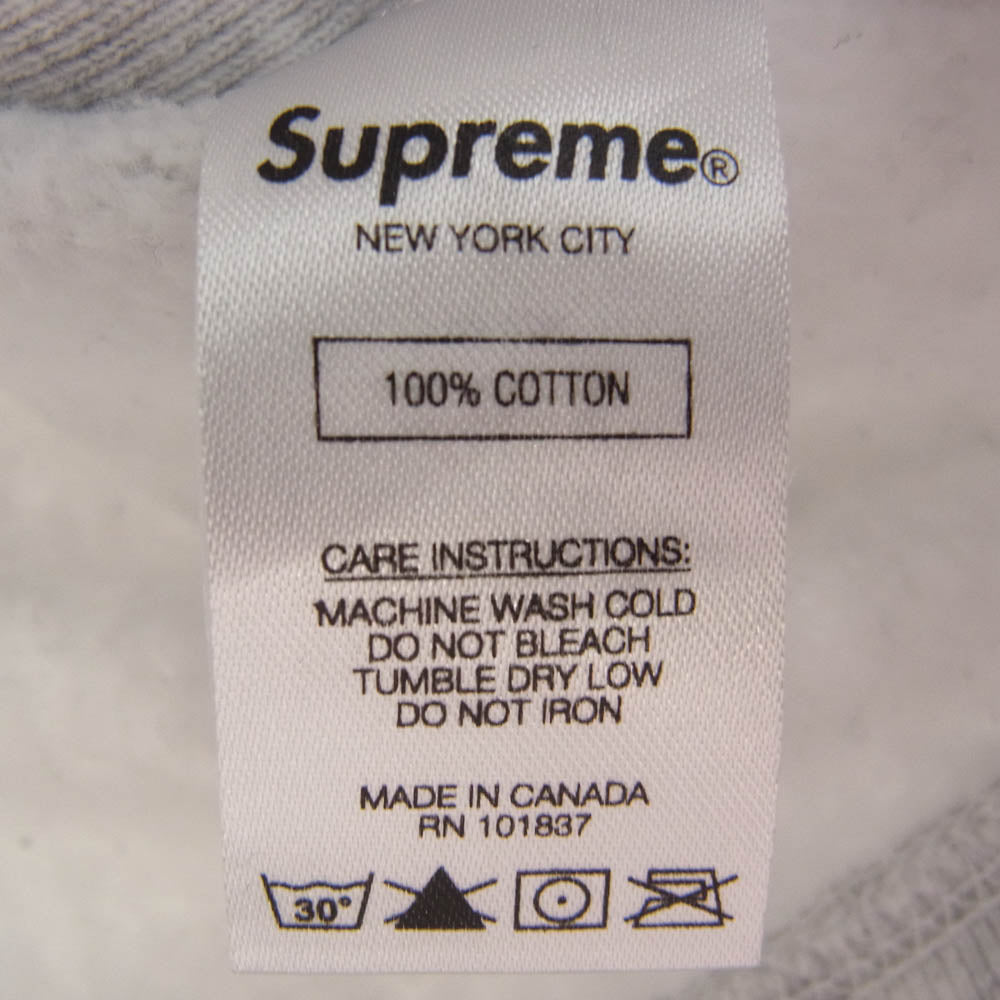 Supreme シュプリーム 18AW Classic Script Hooded Sweatshirt クラシック スクリプト ロゴ 刺繍 スウェット フーディ パーカー グレー系 S【中古】