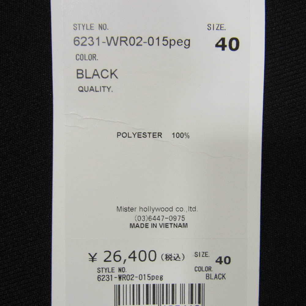 N.HOOLYWOOD エヌハリウッド 23SS 6231-WR02-015peg × Wrangler ラングラー ランチャー ドレス ジーンズ SOLOTEX ブラック系 40【中古】