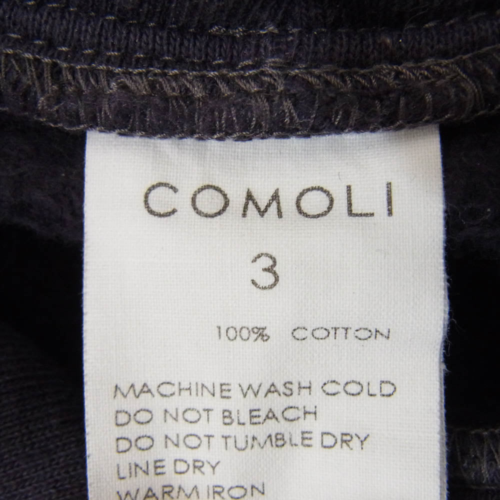 COMOLI コモリ 21AW U03-05002 コットン 吊裏毛 パーカー ネイビー系 3【中古】