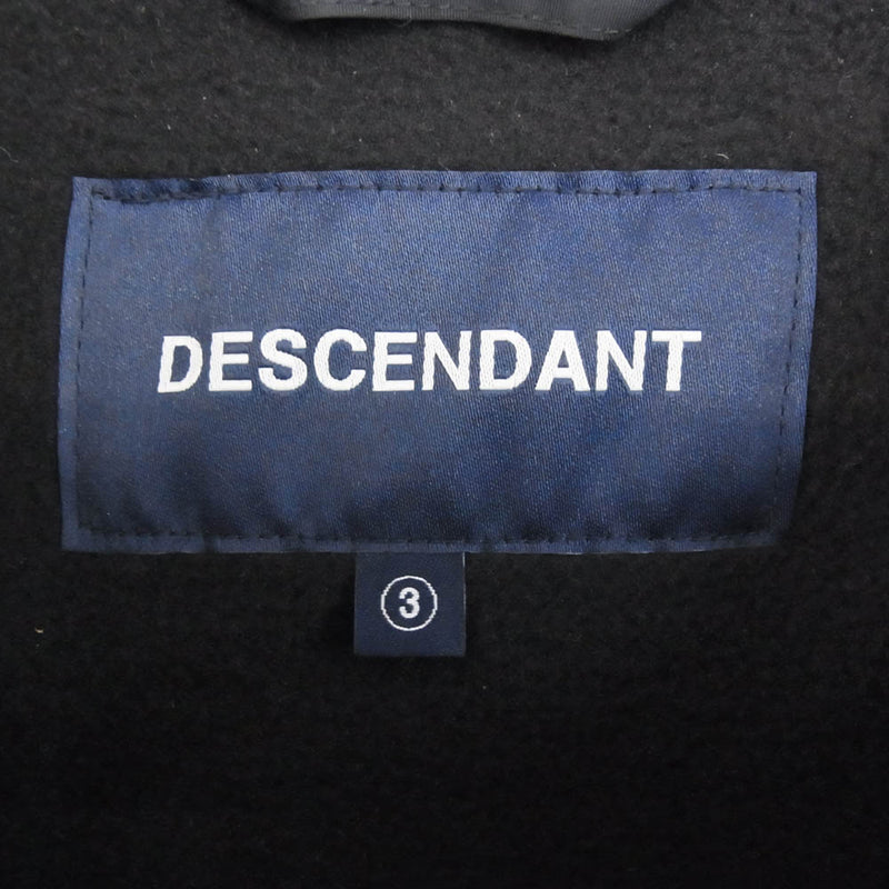 DESCENDANT ディセンダント TEE FLEECE JACKET フリース ドリズラー ジャケット ブルゾン ブラック系 3【美品】【中古】