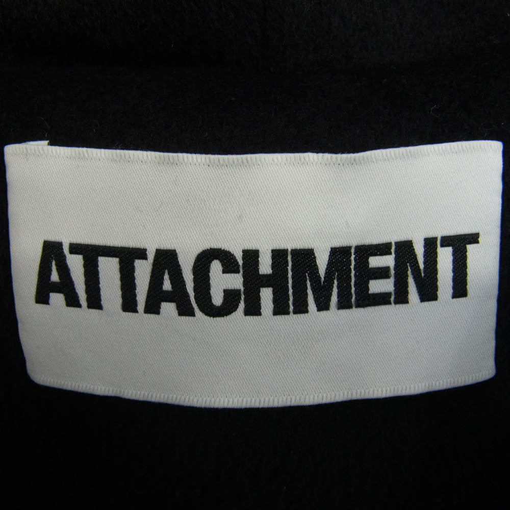 ATTACHMENT アタッチメント 22AW AB22-007 DOUBLE FACE BEAVER CLOTH ZIP HOODIE ダブルフェイス ビーバークロス ジップ フーディー ブルゾン カシミヤ混 ウール フーディ ブラック系 1【極上美品】【中古】