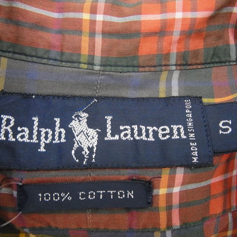 RALPH LAUREN ラルフローレン POLO GOLF ボタンダウン チェック シャツ マルチカラー系 S【中古】