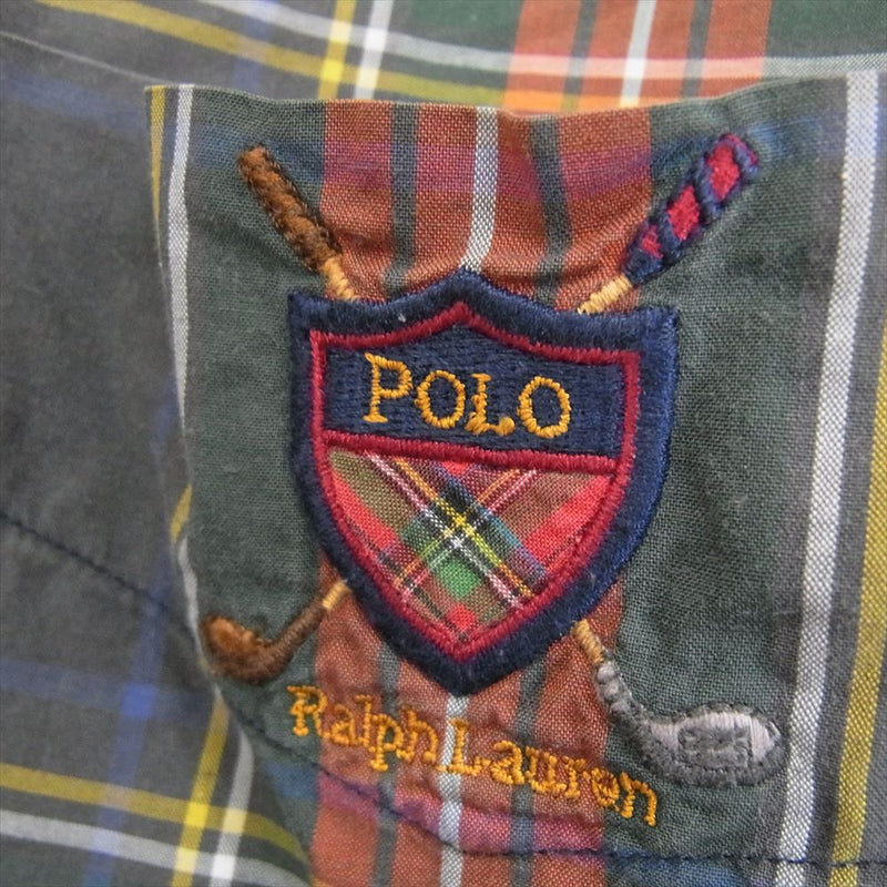 RALPH LAUREN ラルフローレン POLO GOLF ボタンダウン チェック シャツ マルチカラー系 S【中古】