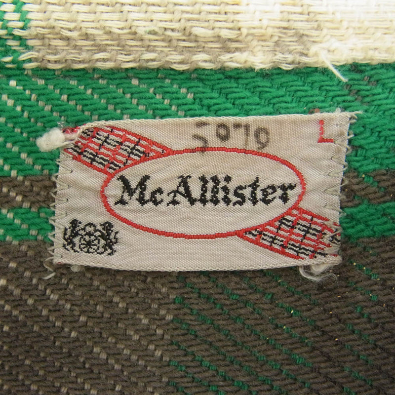 ヴィンテージ Mc Allister ネル チェック 長袖 シャツ グリーン系 不明【中古】