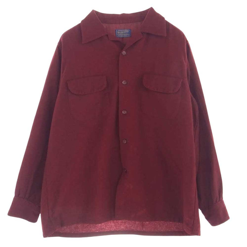 PENDLETON ペンドルトン VINTAGE ヴィンテージ 50s ウール オープンカラー シャツ レッド L【中古】