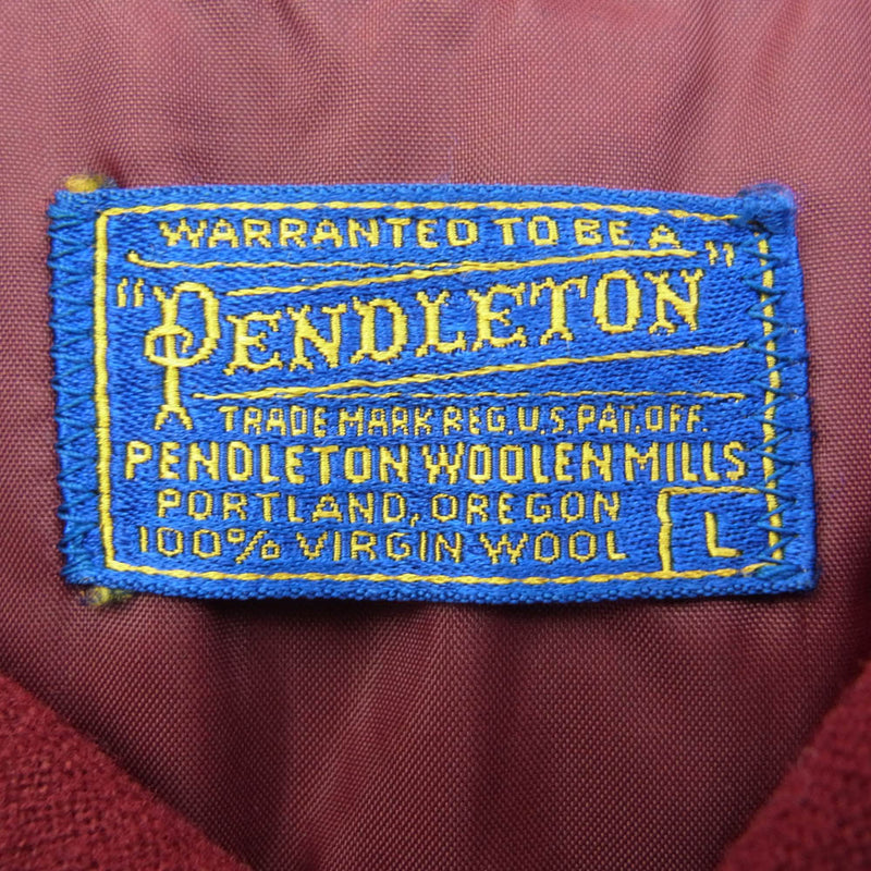 PENDLETON ペンドルトン VINTAGE ヴィンテージ 50s ウール オープンカラー シャツ レッド L【中古】