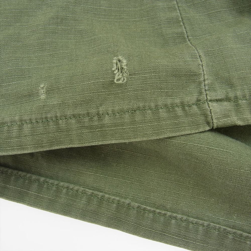 ヴィンテージ 70s 米軍 U.S.ARMY JUNGLE FATIGUE JACKET RIP-STOP ジャングル ファティーグ ジャケット カーキ系 MEDIUM-SHORT【中古】