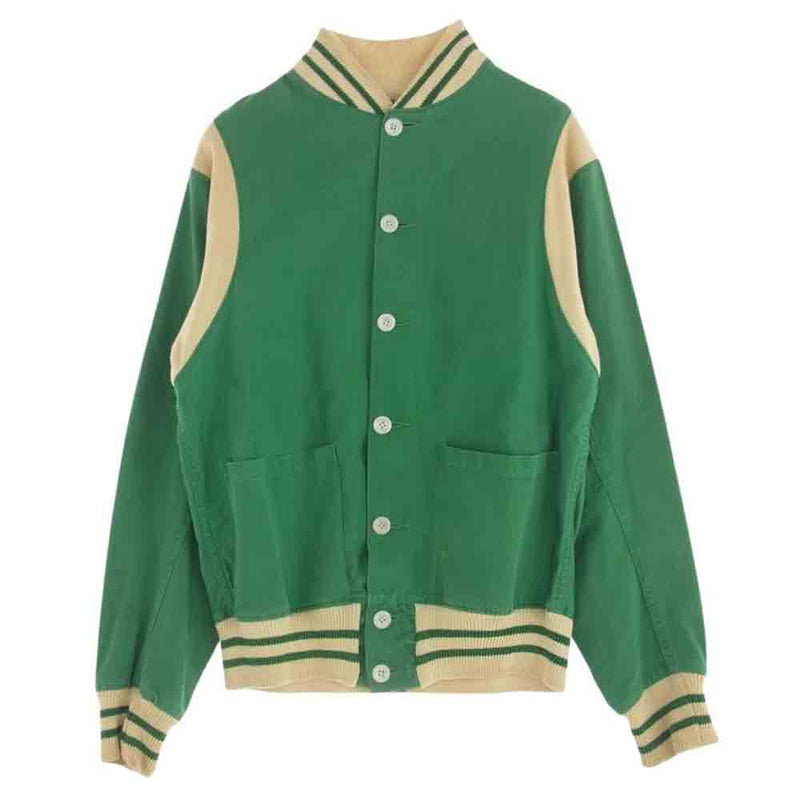 ヴィンテージ 50s lowe&campbell Varsity Jacket キャンバス スタジアム ジャケット スタジャン グリーン系【中古】