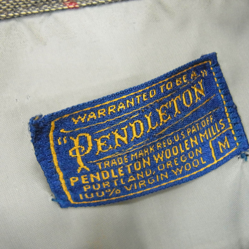 PENDLETON ペンドルトン VINTAGE ヴィンテージ 50s ウール チェック オープンカラー シャツ グレー系 M【中古】