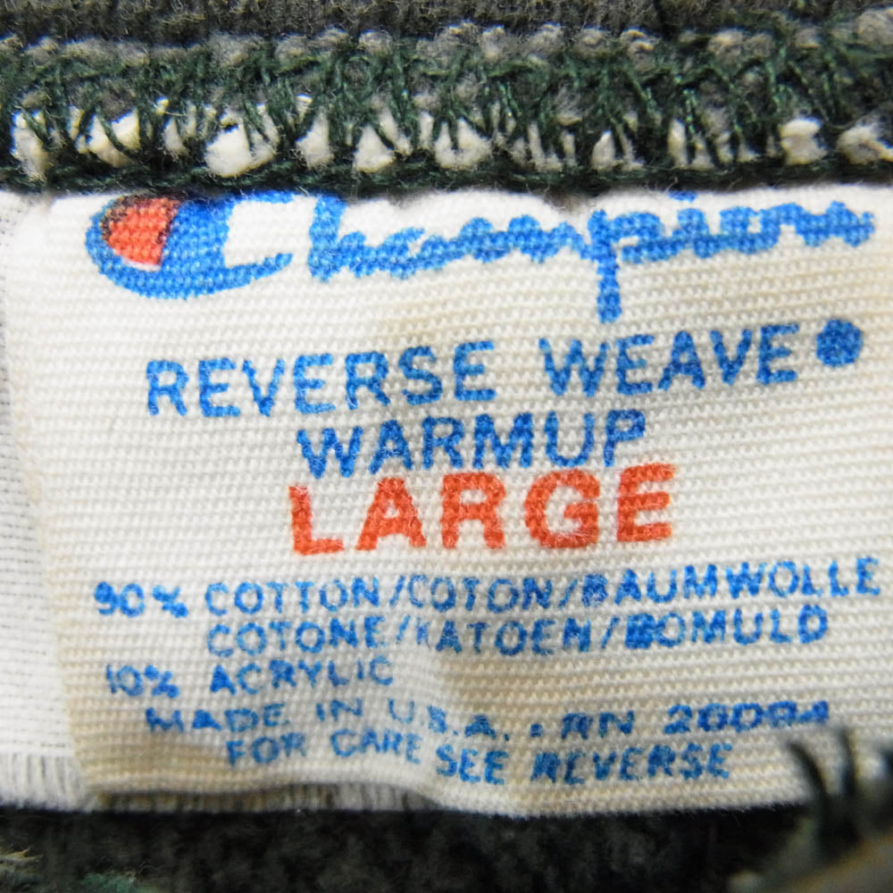 Champion チャンピオン ヴィンテージ 80s USA製 トリコタグ 2枚タグ REVERSE WEAVE リバースウィーブ PLAINFIELD ロゴ プリント スウェット パーカー カーキ系 L【中古】