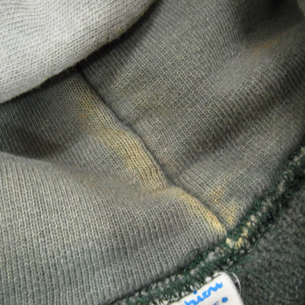 Champion チャンピオン ヴィンテージ 80s USA製 トリコタグ 2枚タグ REVERSE WEAVE リバースウィーブ PLAINFIELD ロゴ プリント スウェット パーカー カーキ系 L【中古】
