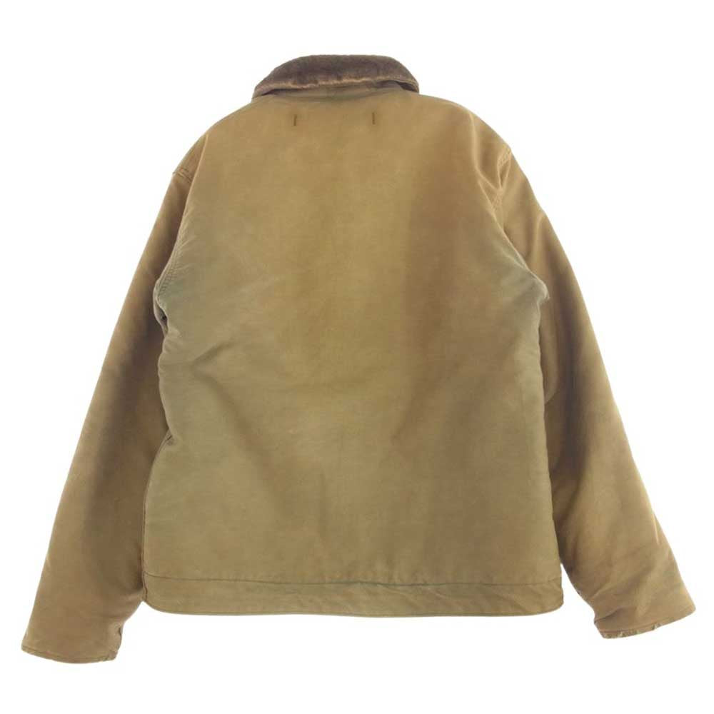 ヴィンテージ 40s 後期 US NAVY N-1 DECK JACKET ミリタリー デッキ ジャケット CONMAR 扇型 ジッパー カーキブラウン系 サイズ不明【中古】