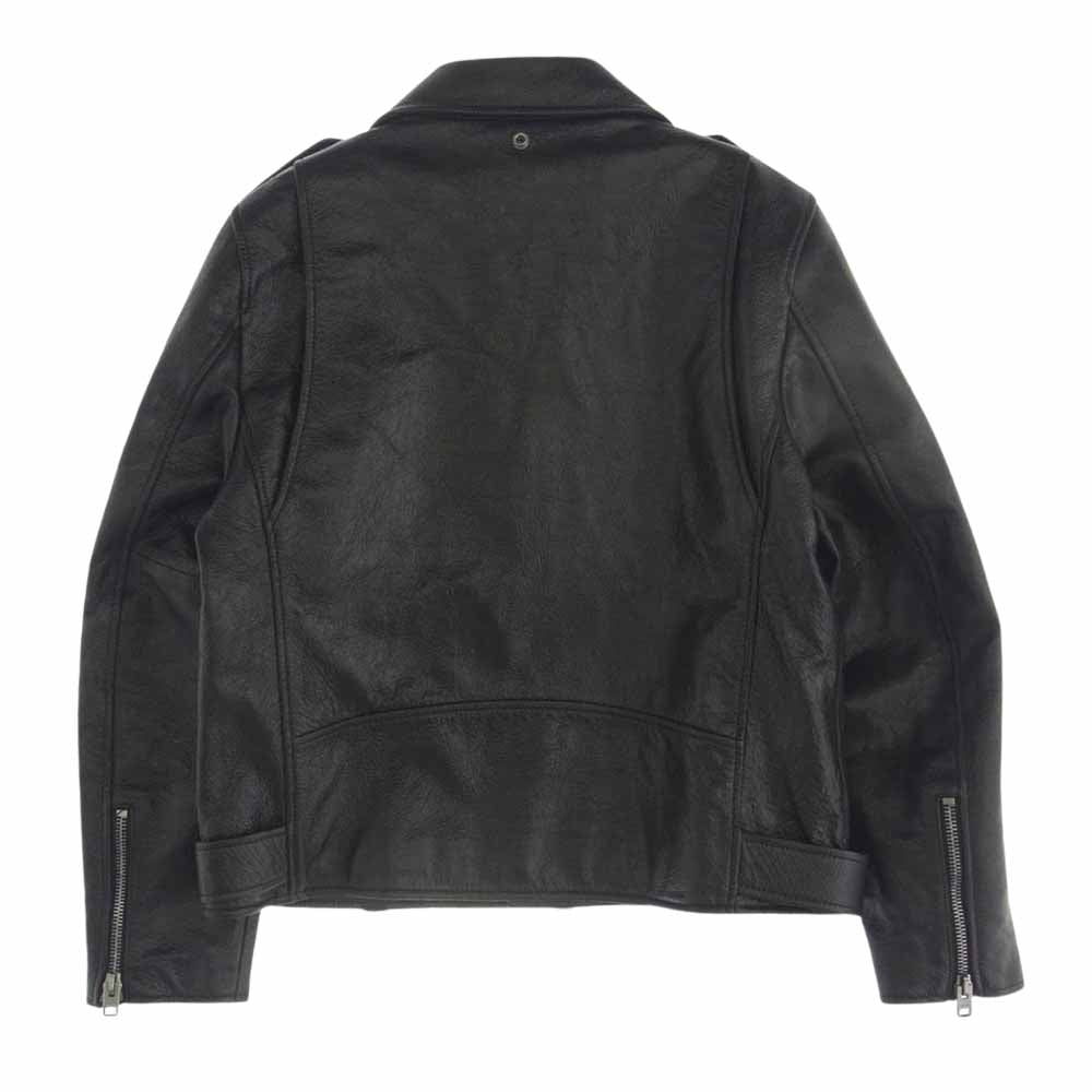 美品✨コーチ CL359 ダブルライダースジャケット レザー 黒 XS 総柄 COACH コーチ CL359 MOTO JACKET カウレザー ダブル ライダース