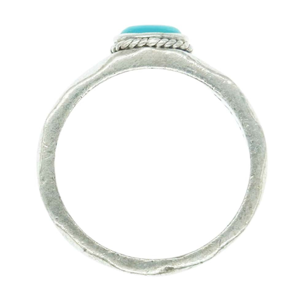 サード ターコイズ トップ リング シルバー系 13号【中古】