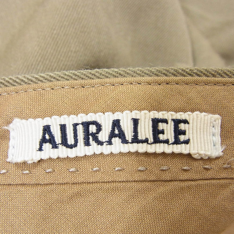 AURALEE オーラリー A8AP03MG ウール キッドモヘア ギャバジン ワイド スラックス パンツ カーキ系 4【中古】