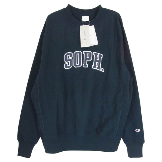 SOPHNET. ソフネット C8-Z009 Champion チャンピオン Reverse Weave リバースウィーブ SOPH ロゴ クルーネック スウェット ネイビー系 M【美品】【中古】