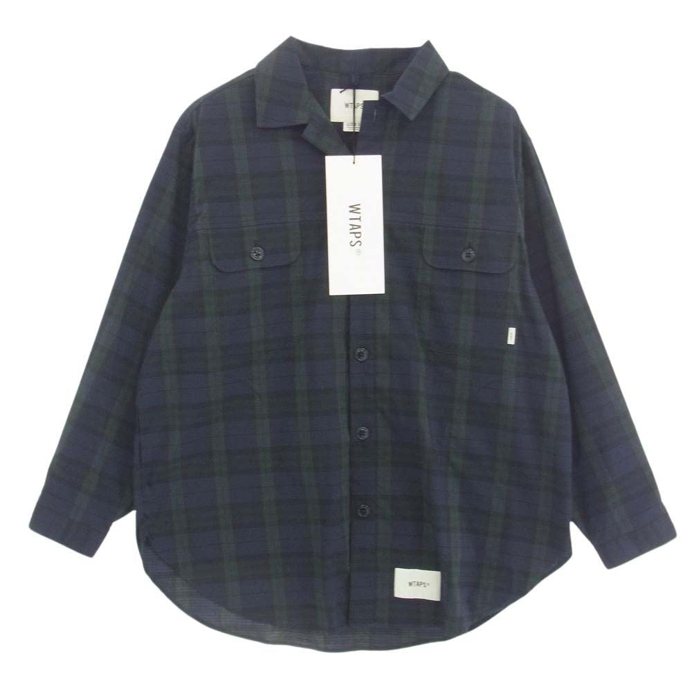 WTAPS ダブルタップス 21SS 211GWDT-SHM01 WCPO LS RIPSTOP COOL MAX チェック シャツ ネイビー系 01【中古】