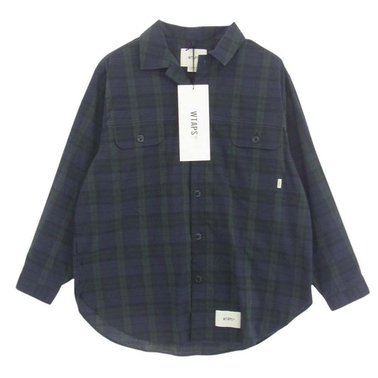 WTAPS ダブルタップス 21SS 211GWDT-SHM01 WCPO LS RIPSTOP COOL MAX チェック シャツ ネイビー系 01【中古】