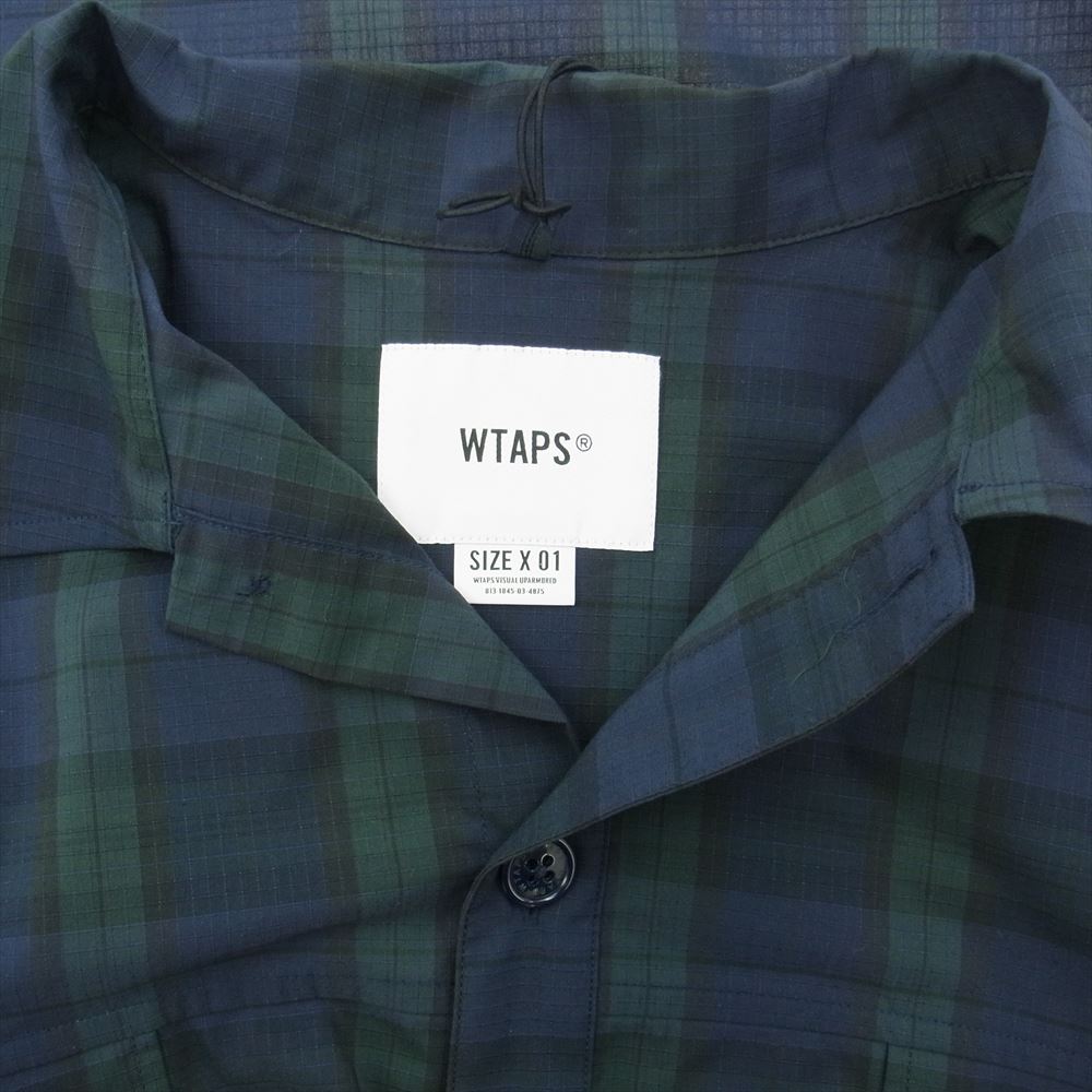 WTAPS ダブルタップス 21SS 211GWDT-SHM01 WCPO LS RIPSTOP COOL MAX チェック シャツ ネイビー系 01【中古】