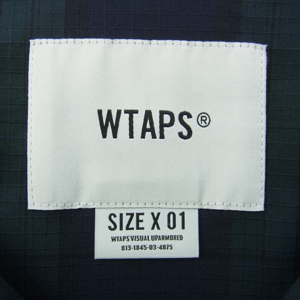 WTAPS ダブルタップス 21SS 211GWDT-SHM01 WCPO LS RIPSTOP COOL MAX チェック シャツ ネイビー系 01【中古】