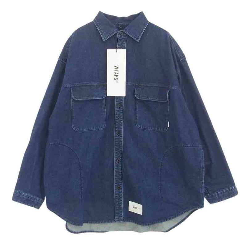 WTAPS ダブルタップス 22AW 222WVDT-SHM01 WCPO 01/LS/COTTON.DENIM  ダブルシーピーオー ロングスリーブ コットン デニム シャツ インディゴブルー系 03【美品】【中古】