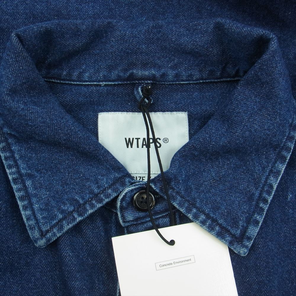 WTAPS ダブルタップス 22AW 222WVDT-SHM01 WCPO 01/LS/COTTON.DENIM  ダブルシーピーオー ロングスリーブ コットン デニム シャツ インディゴブルー系 03【美品】【中古】