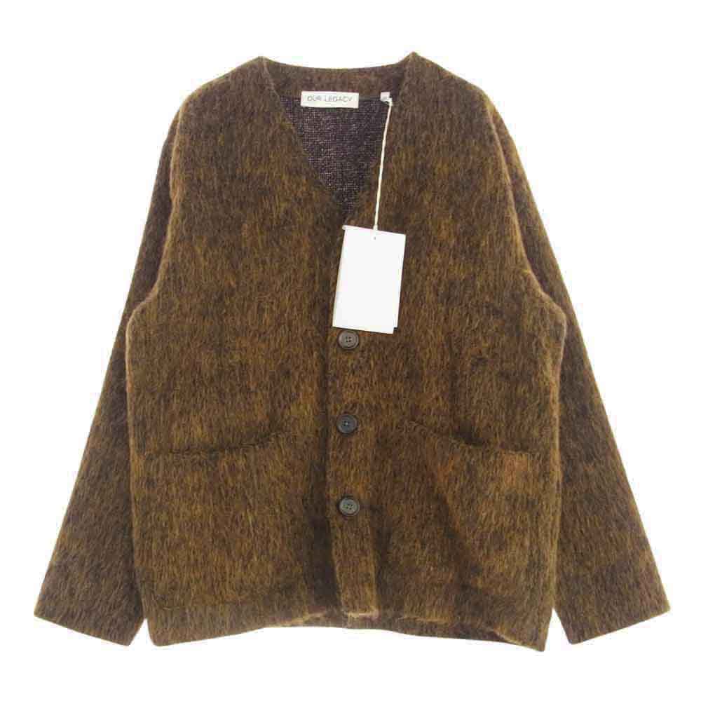 アワーレガシー M4213CRM CARDIGAN OLIVE MELANGE MOHAIR アルパカ混 カーディガン カーキ系 46【中古】