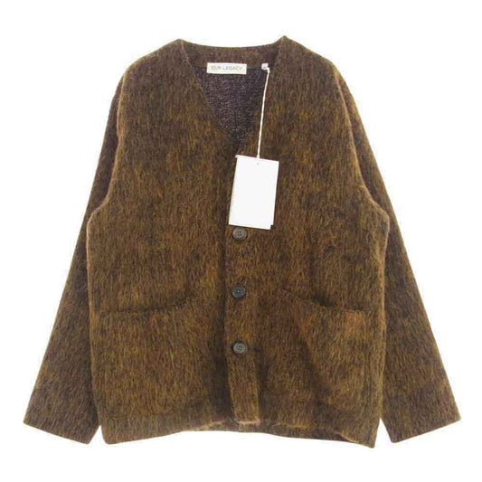 アワーレガシー M4213CRM CARDIGAN OLIVE MELANGE MOHAIR アルパカ混 カーディガン カーキ系 46【中古】