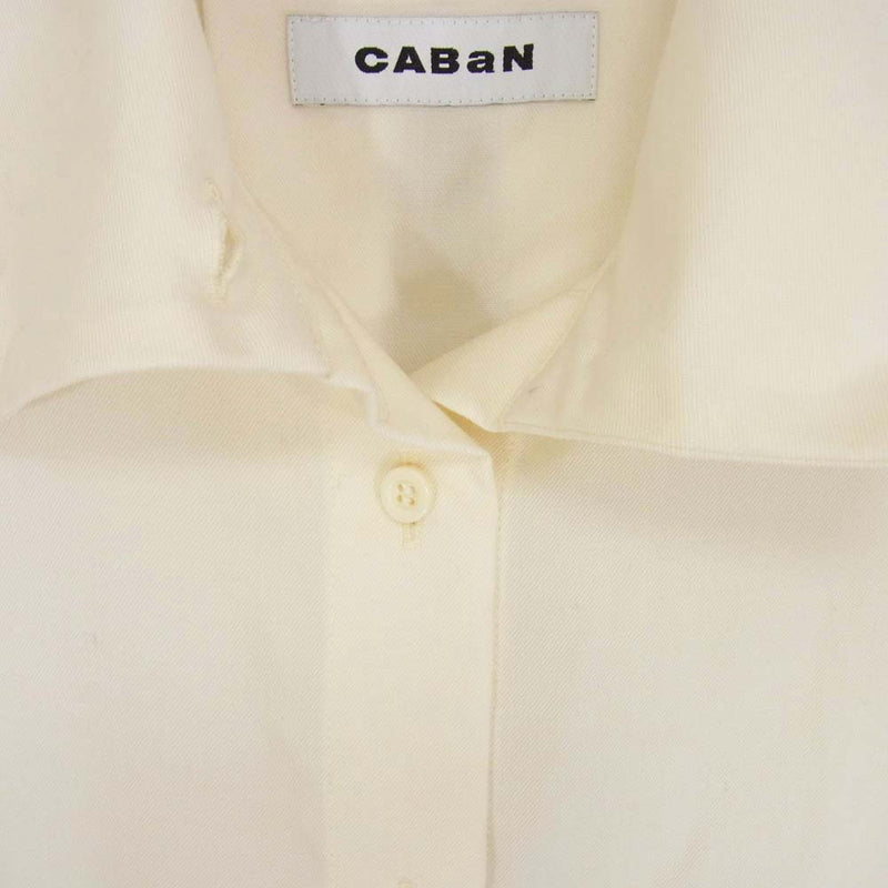 CABaN キャバン 39068406702 ウール ツイル  ハイネック ロング シャツ 長袖 シャツ オフホワイト系 S【中古】