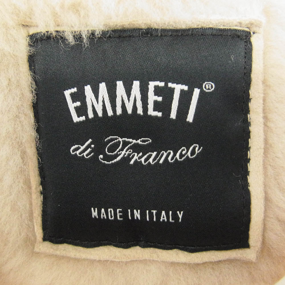 EMMETI エンメティ GART  ニット スリーブ ムートン フーデッド ダウン ジャケット オフホワイト系 50【中古】