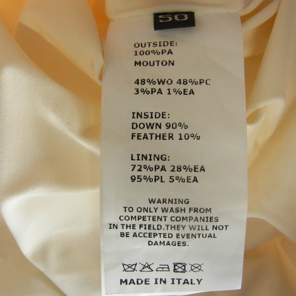 EMMETI エンメティ GART  ニット スリーブ ムートン フーデッド ダウン ジャケット オフホワイト系 50【中古】