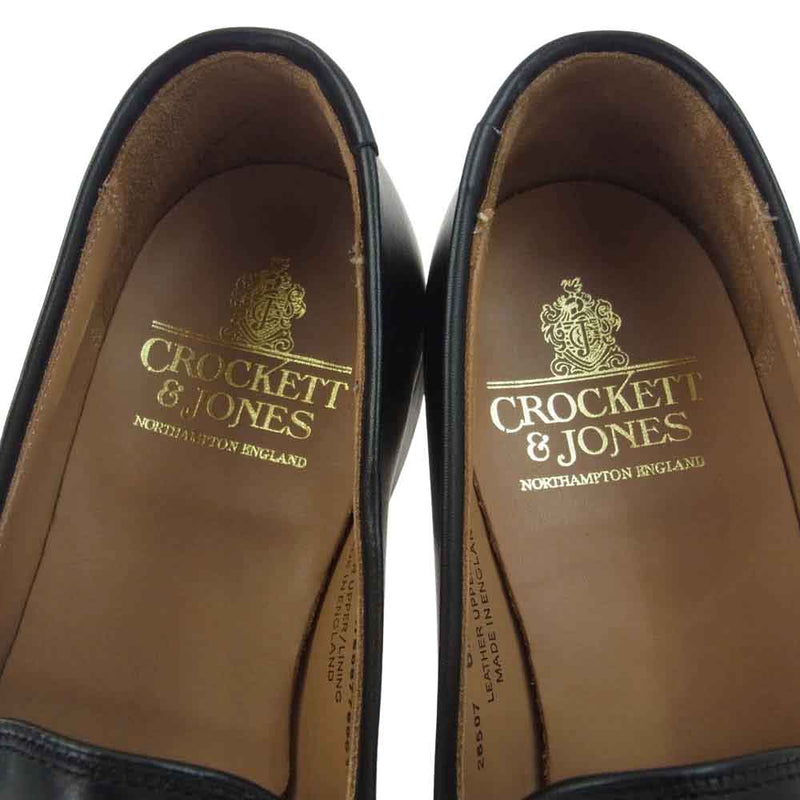 CROCKETT&JONES クロケットアンドジョーンズ 26507A-C01C1 378LAST KENSINGTON 4 BLACK CALF CITY SOLE ケンジントン ブラックカーフ シティソール ローファー ブラック系 UK6.5E【美品】【中古】