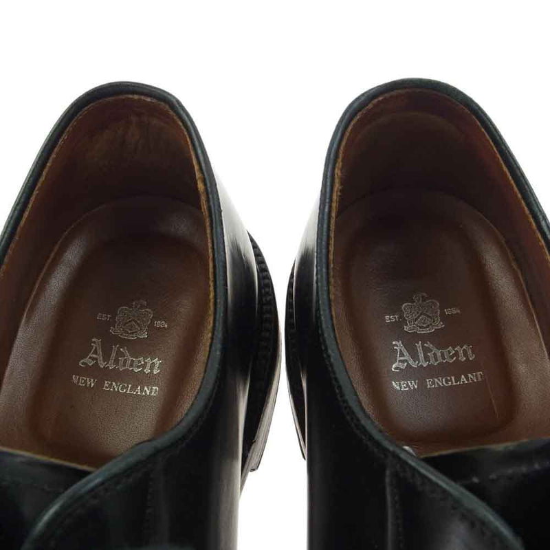 ALDEN オールデン 9901 PLANE TOE CORDOVAN プレーントゥ コードバン レザー シューズ ブラック系 9【中古】